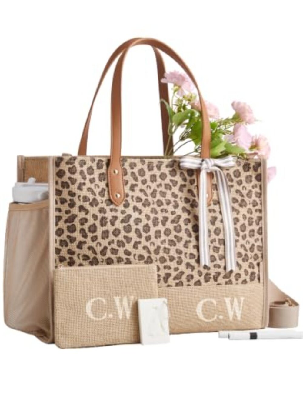 Jute Tote Bag Large 24L Adjustable Strap DIY Personalized Shoulder Bag